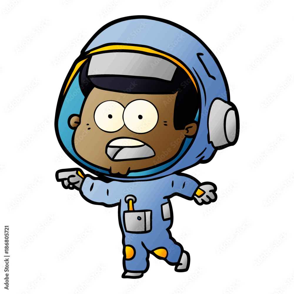 cartoon surprised astronaut