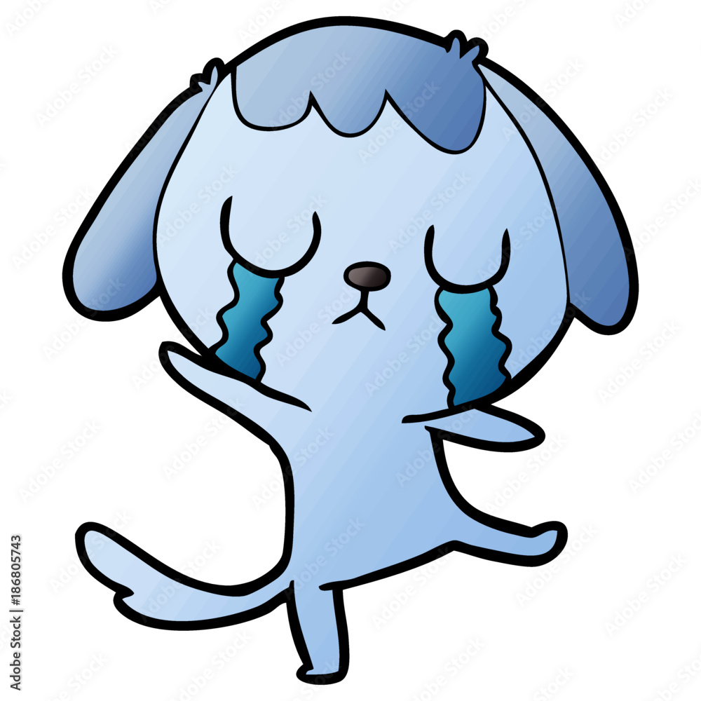 Obraz premium cute cartoon dog crying