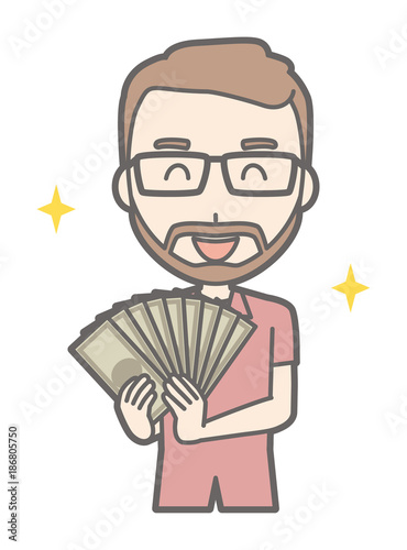 A man who wore glasses and grew beard had a bundle