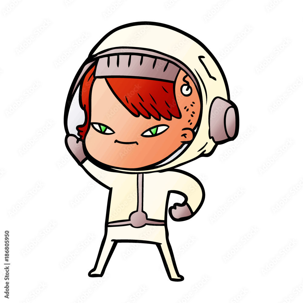 cartoon astronaut woman cartoon astronaut woman