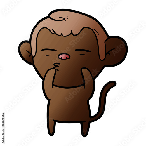cartoon suspicious monkey