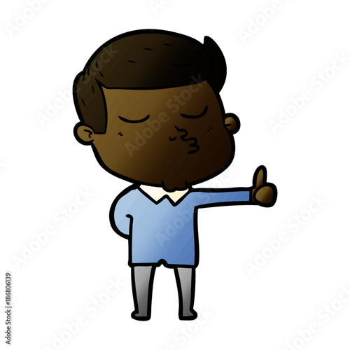 cartoon model guy pouting