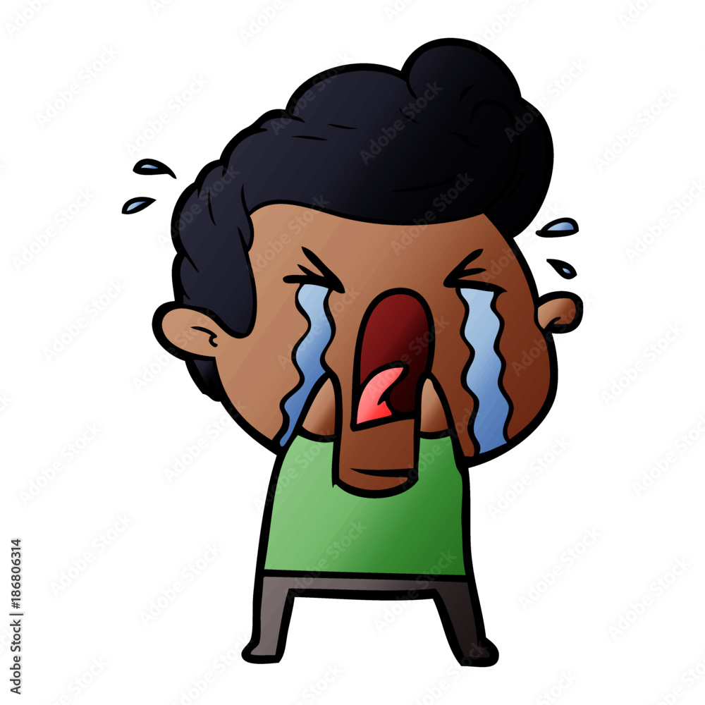 Obraz premium cartoon crying man