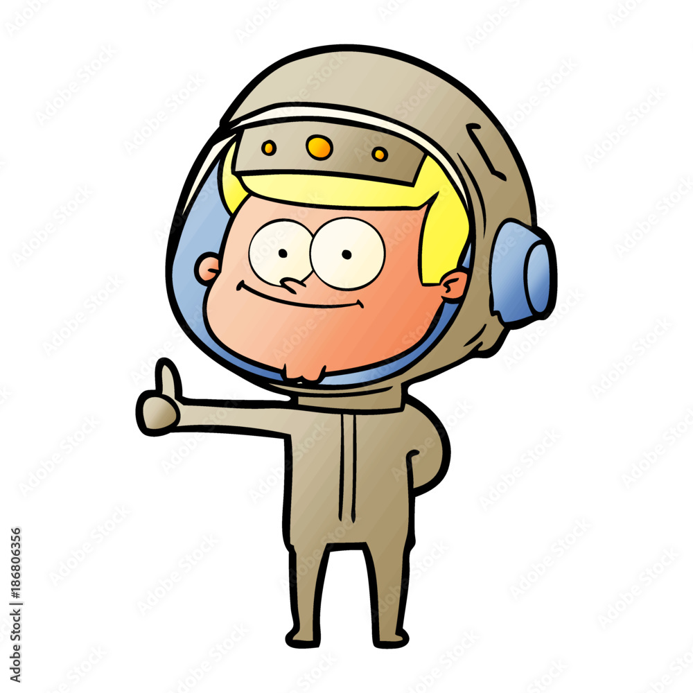 happy astronaut cartoon