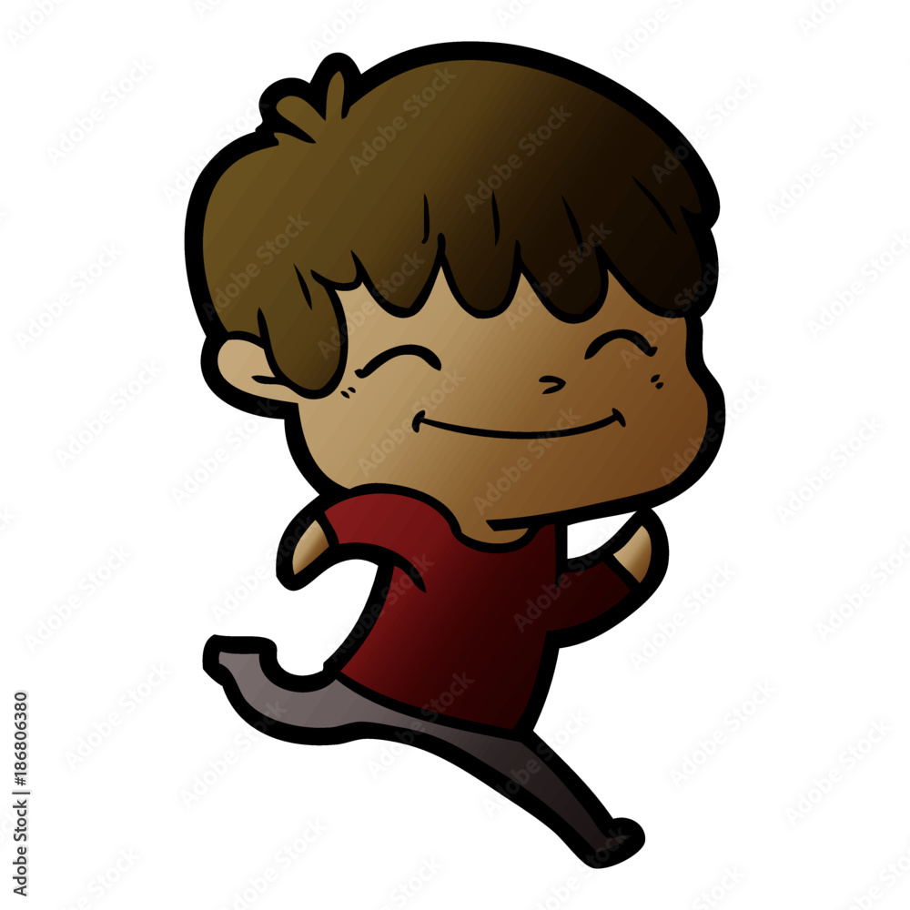 Fototapeta premium cartoon happy boy