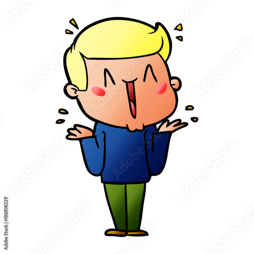 cartoon excited man
