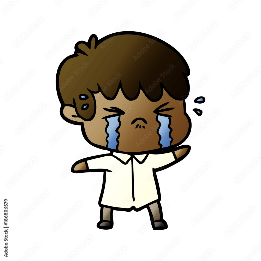 Fototapeta premium cartoon boy crying