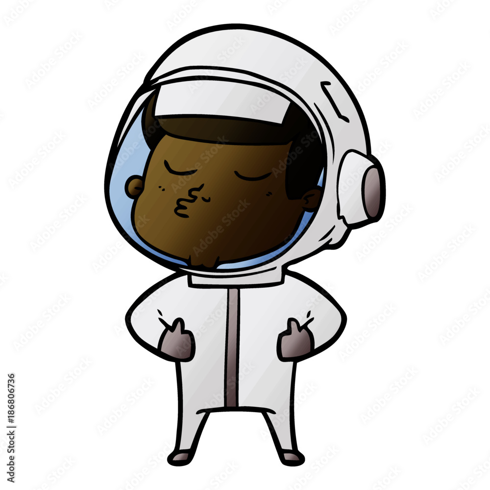 cartoon confident astronaut cartoon confident astronaut