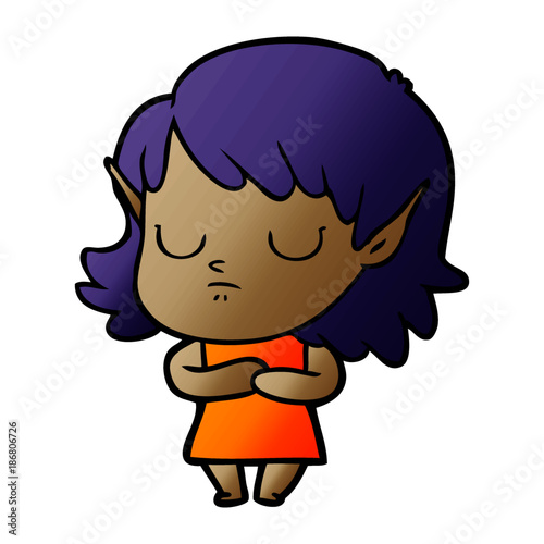 cartoon elf girl