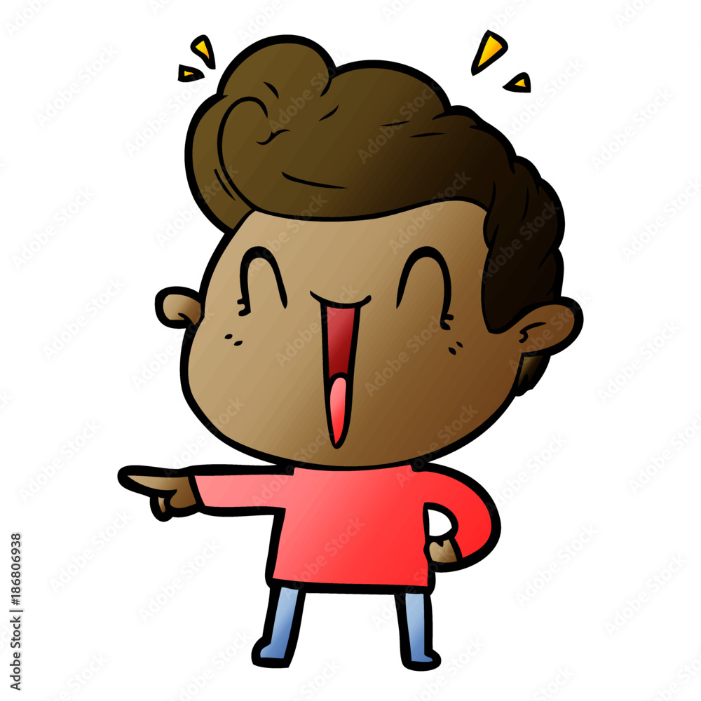 cartoon excited man