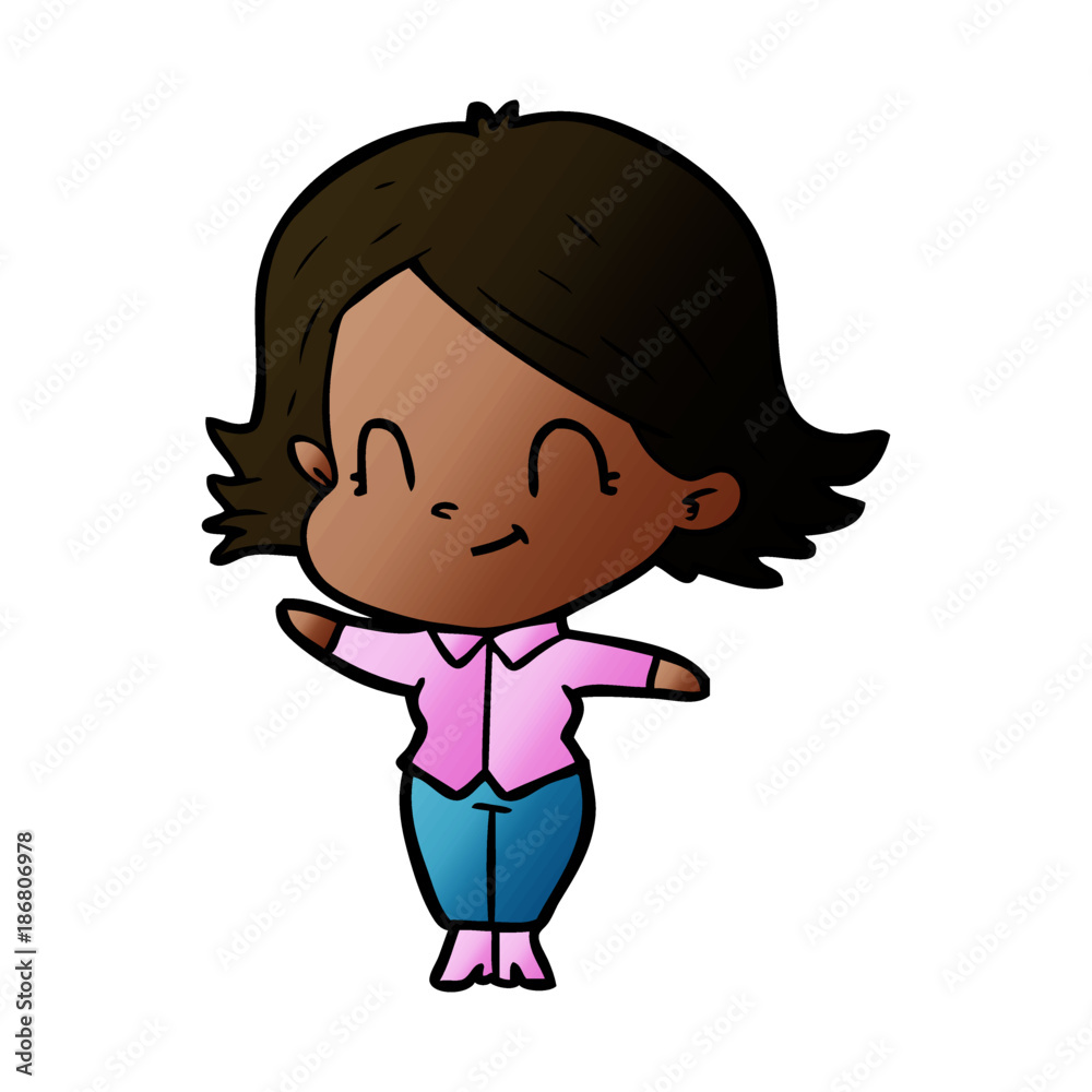 cartoon friendly girl cartoon friendly girl