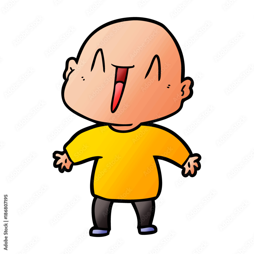 happy cartoon bald man happy cartoon bald man