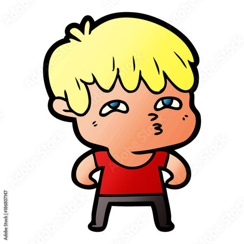 cartoon curious man