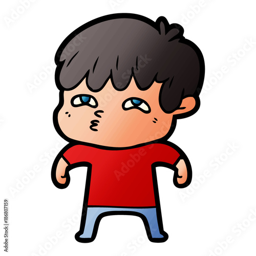 cartoon curious man