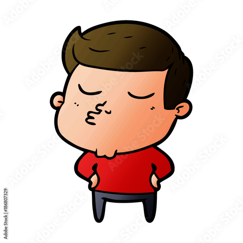 cartoon model guy pouting