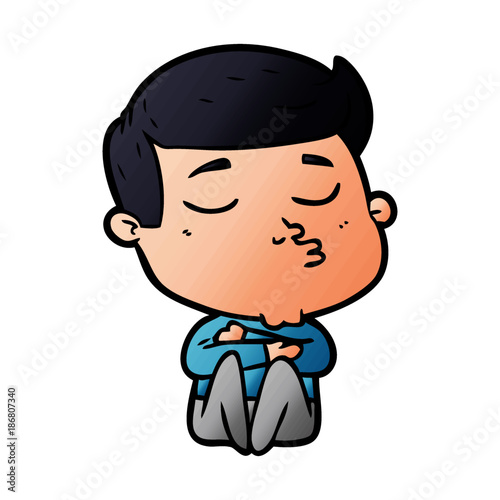 cartoon model guy pouting
