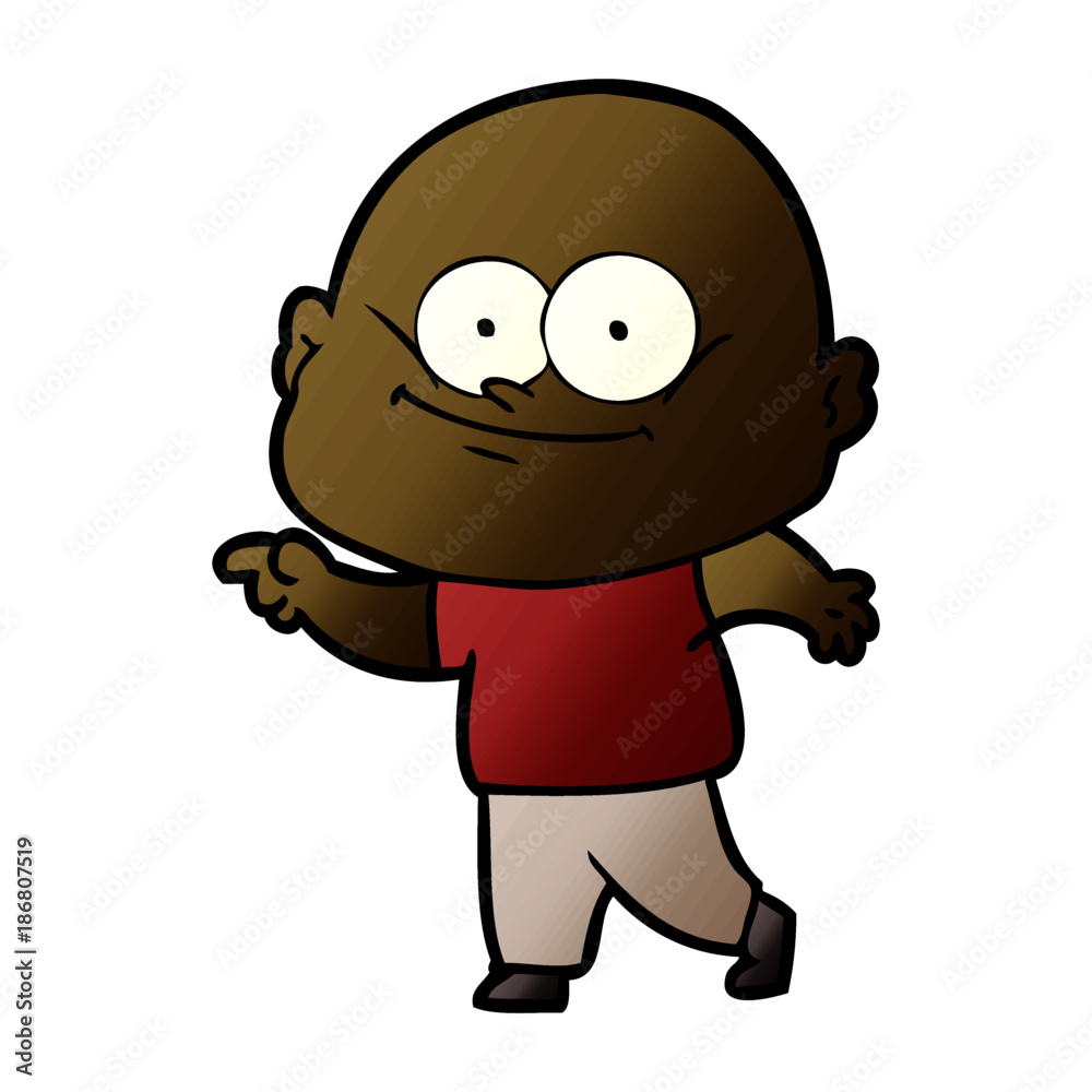 Fototapeta premium cartoon bald man staring