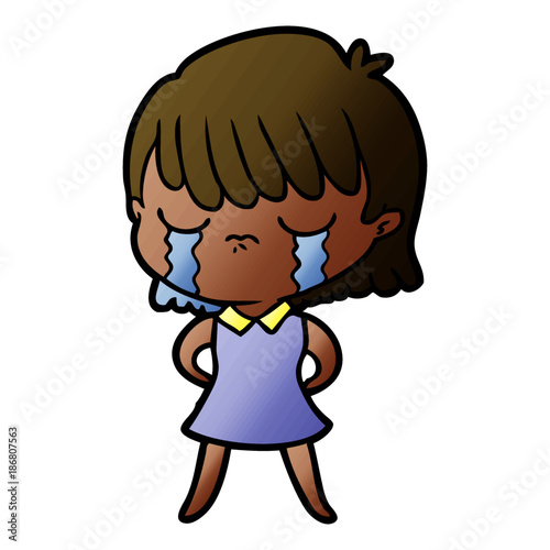 cartoon woman crying © lineartestpilot