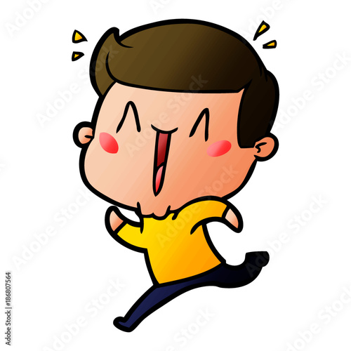 cartoon excited man