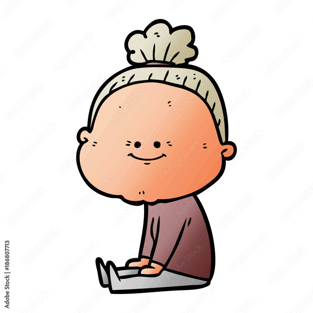 cartoon happy old woman cartoon happy old woman