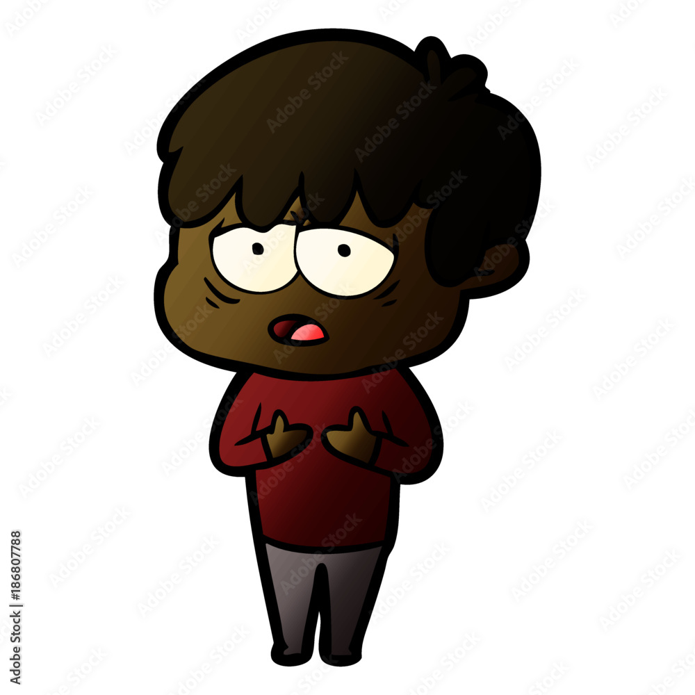 cartoon exhausted boy cartoon exhausted boy