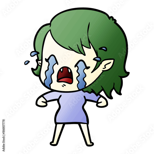 cartoon crying vampire girl