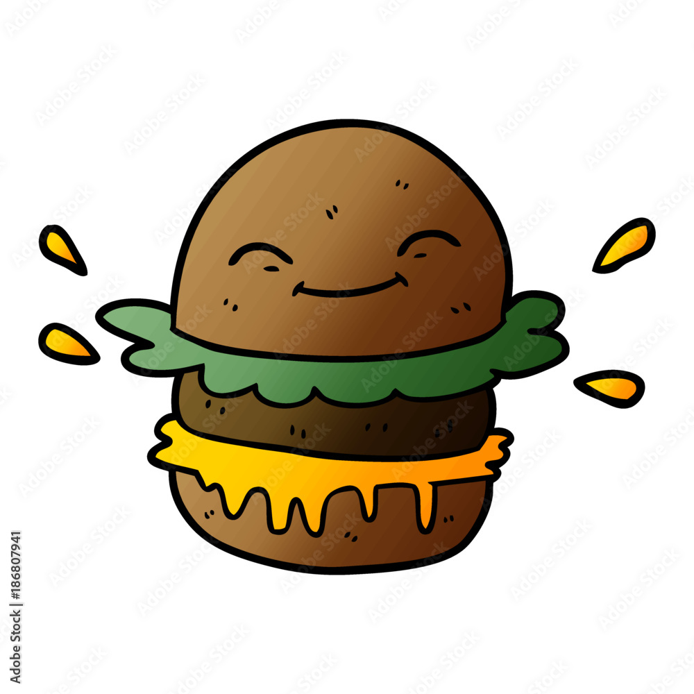cartoon fast food burger