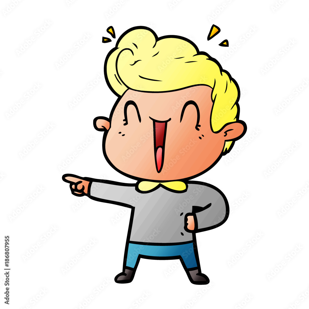 Fototapeta premium cartoon excited man