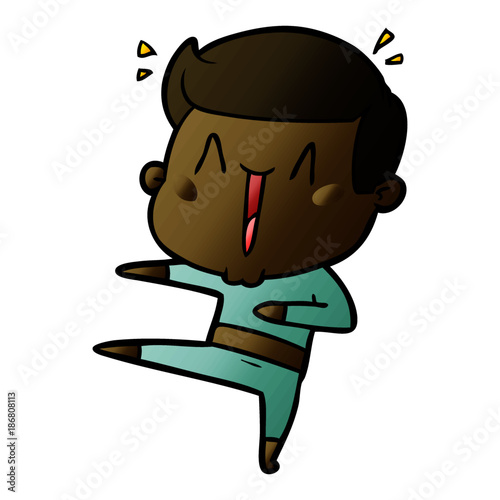 cartoon excited man