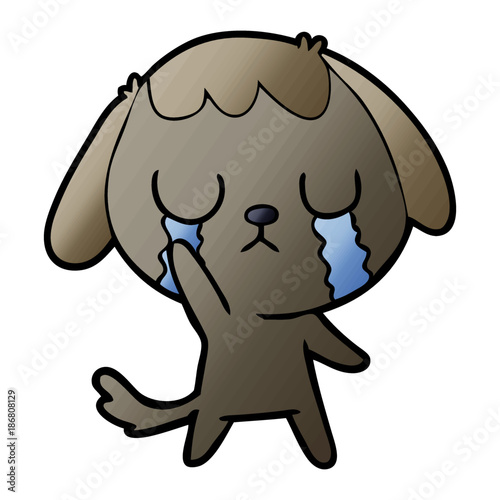 cute cartoon dog crying