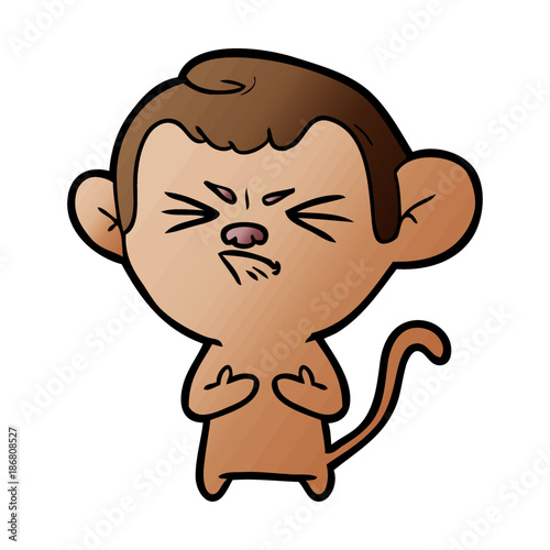 cartoon annoyed monkey