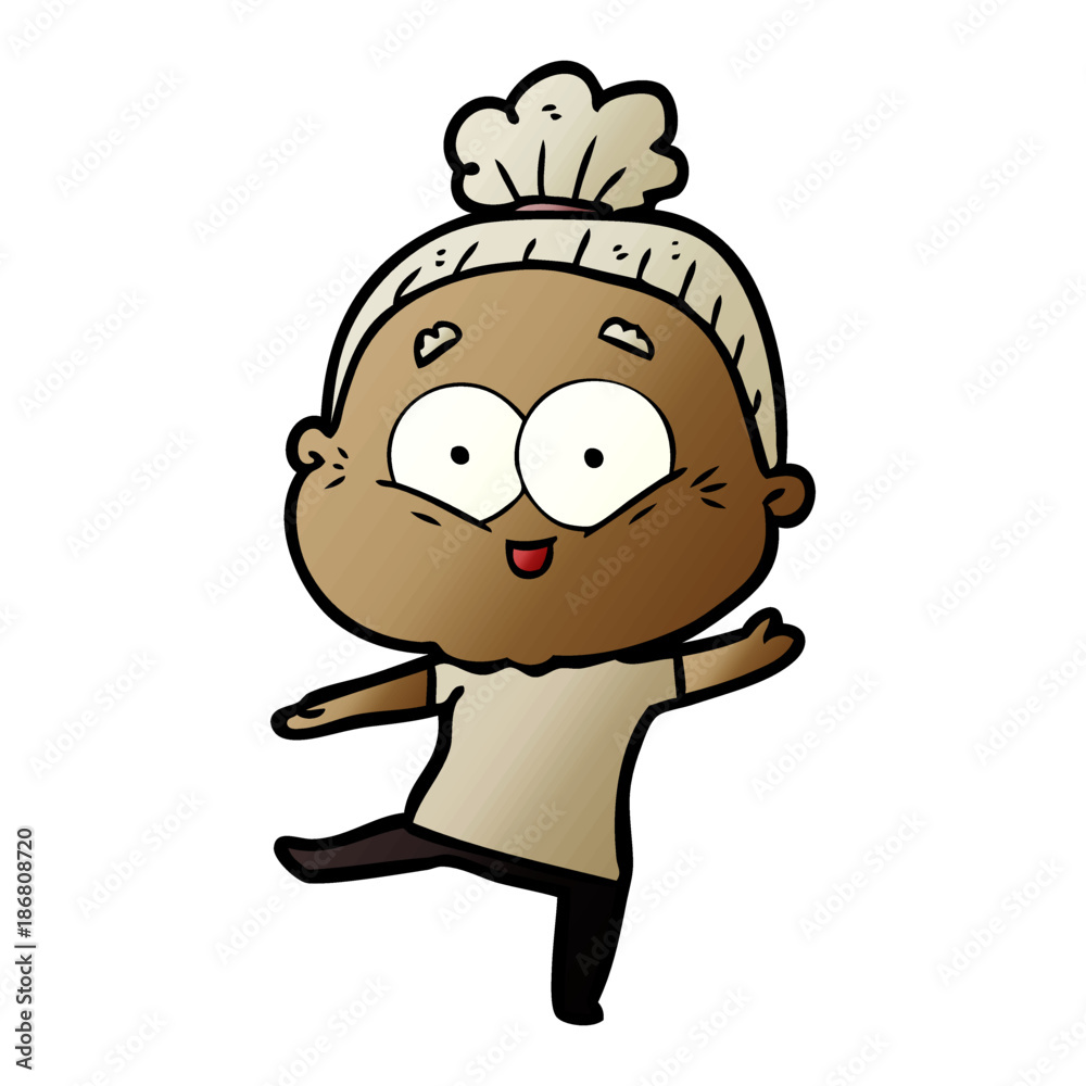 cartoon happy old woman cartoon happy old woman
