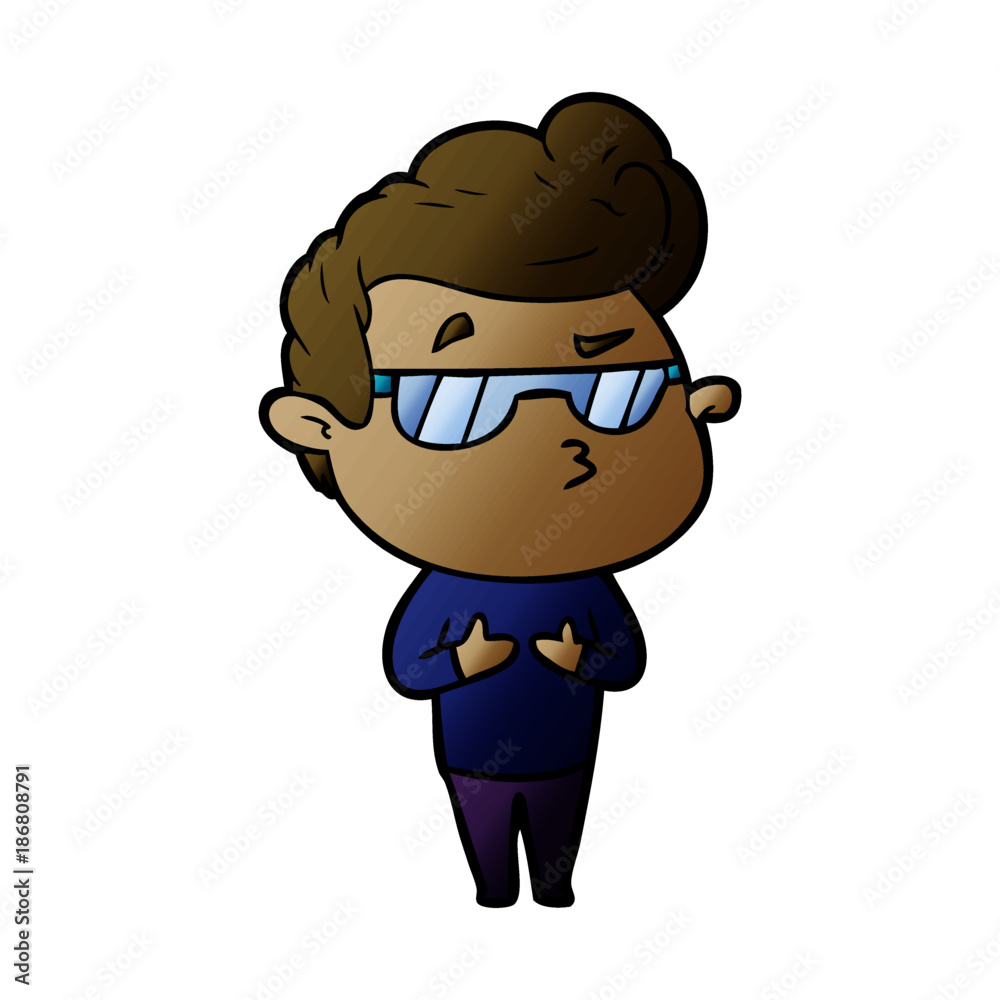 cartoon cool guy