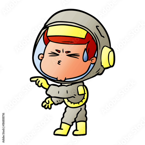 cartoon stressed astronaut