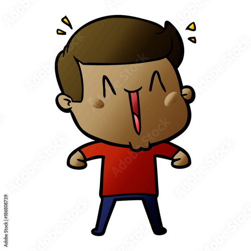 cartoon excited man