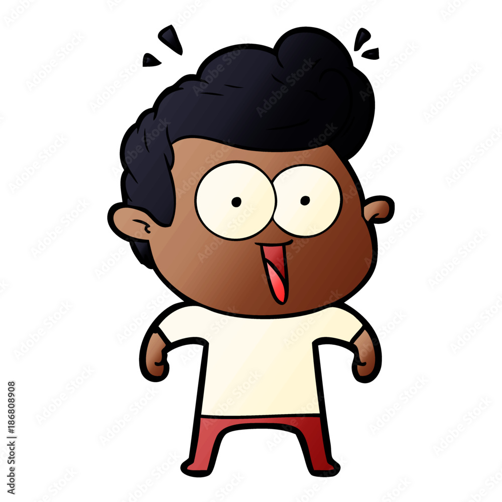 cartoon excited man