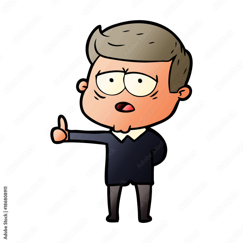 cartoon tired man cartoon tired man