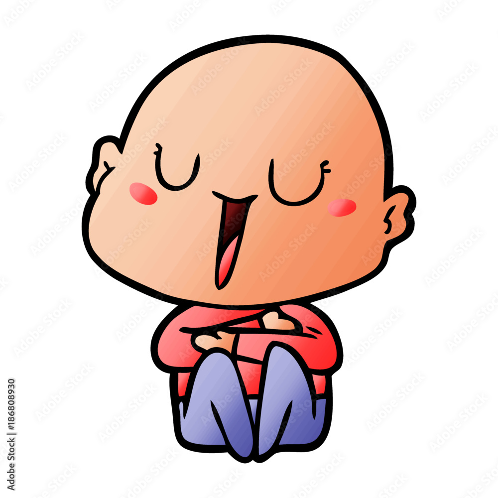 happy cartoon bald man happy cartoon bald man