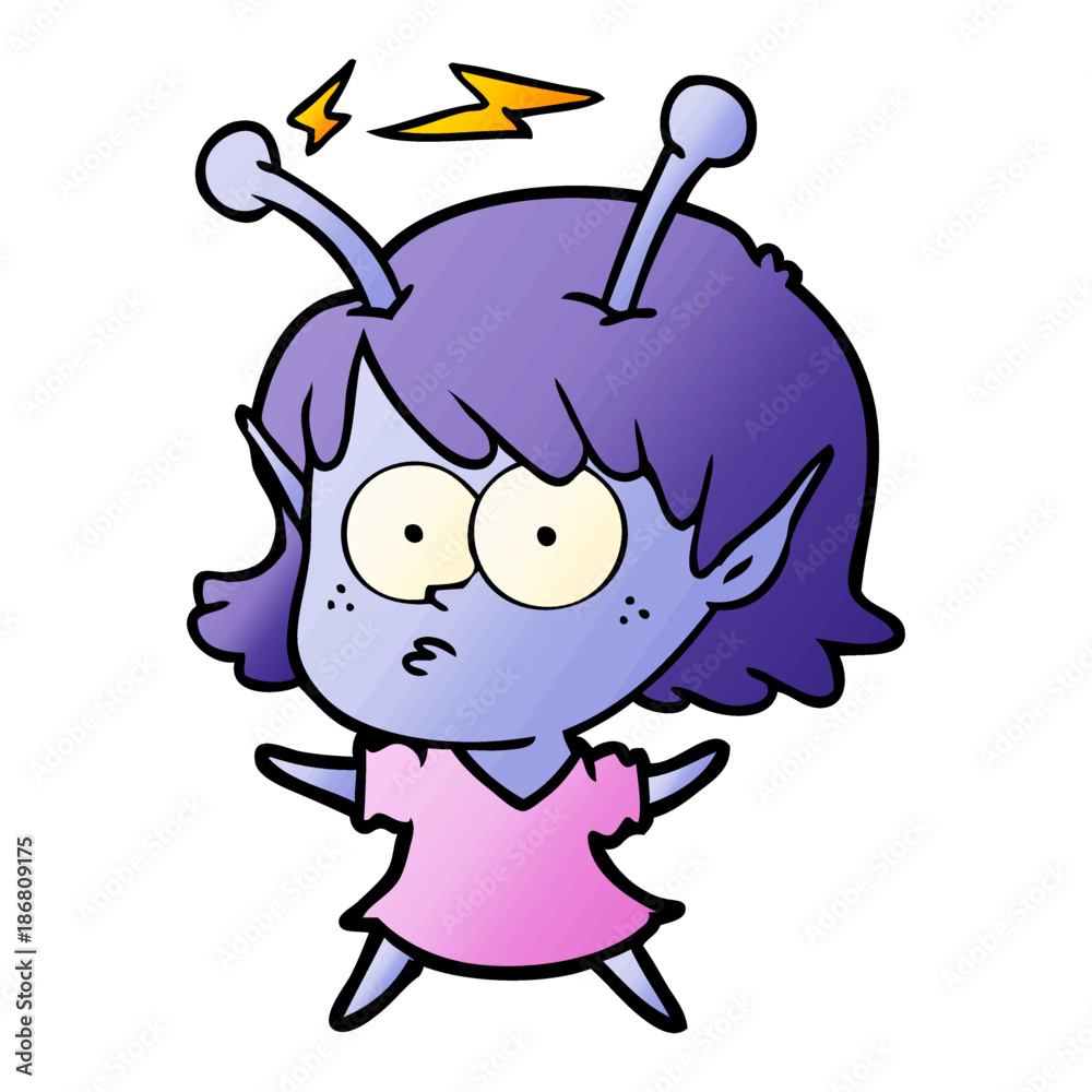 cartoon alien girl