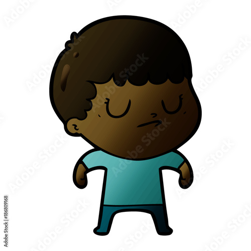 cartoon grumpy boy