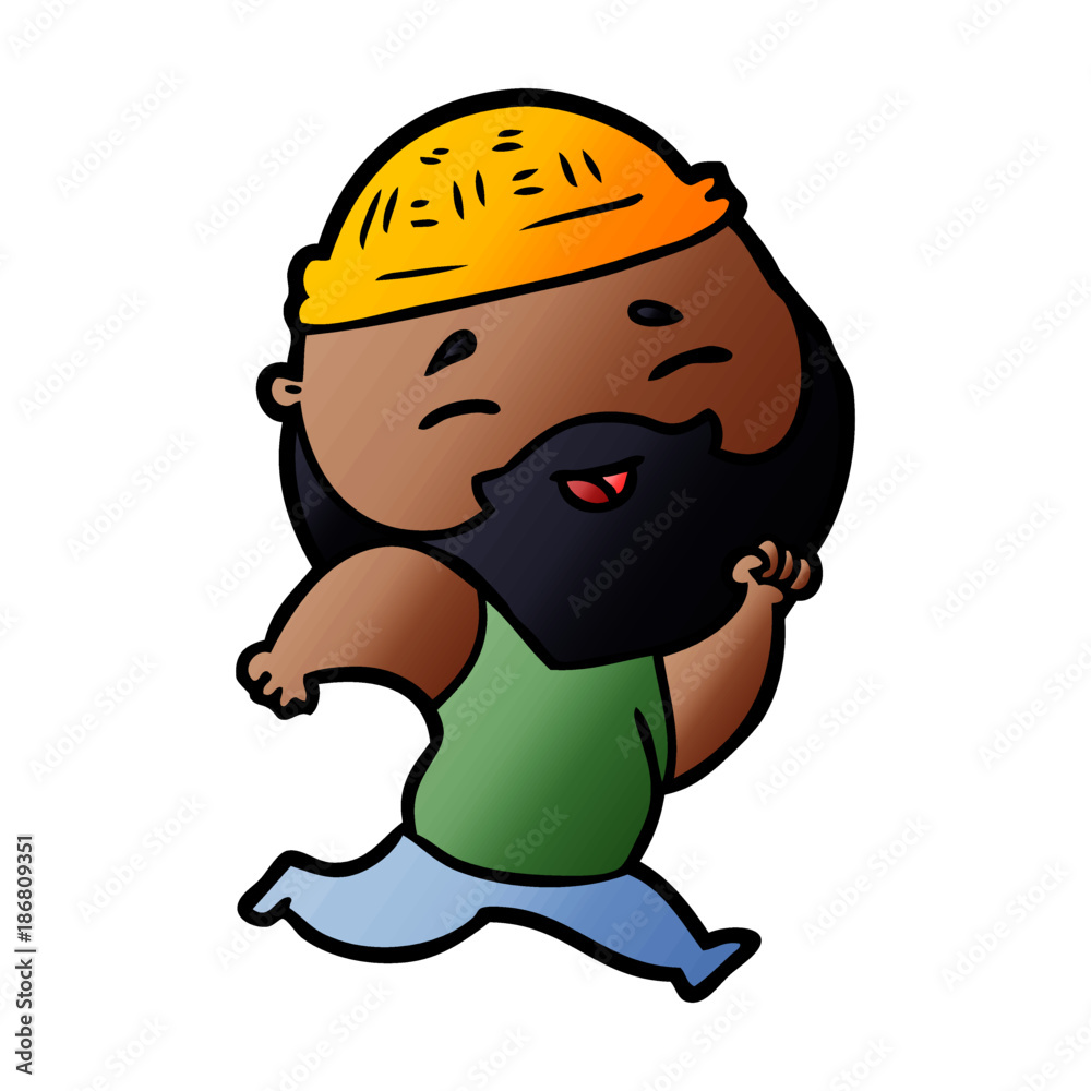 cartoon happy bearded man cartoon happy bearded man