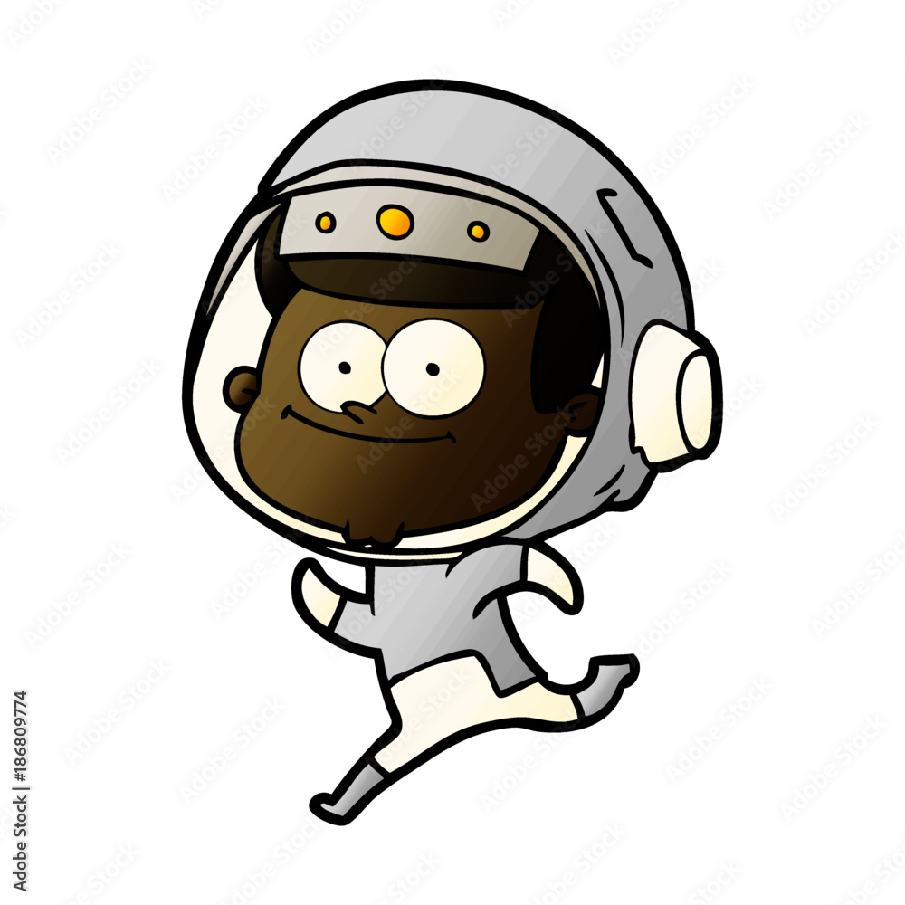 Fototapeta premium happy astronaut cartoon