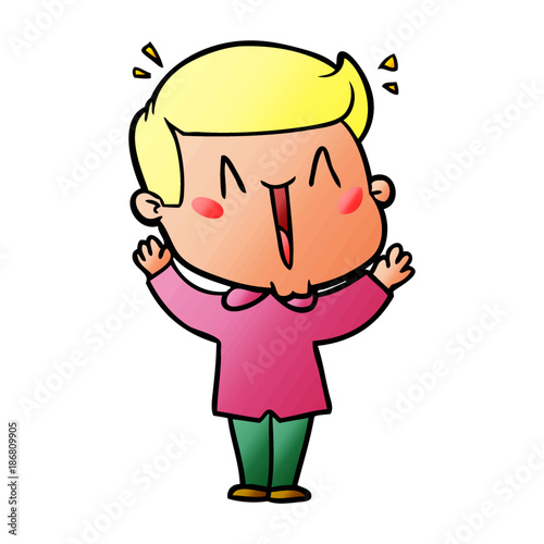 cartoon excited man