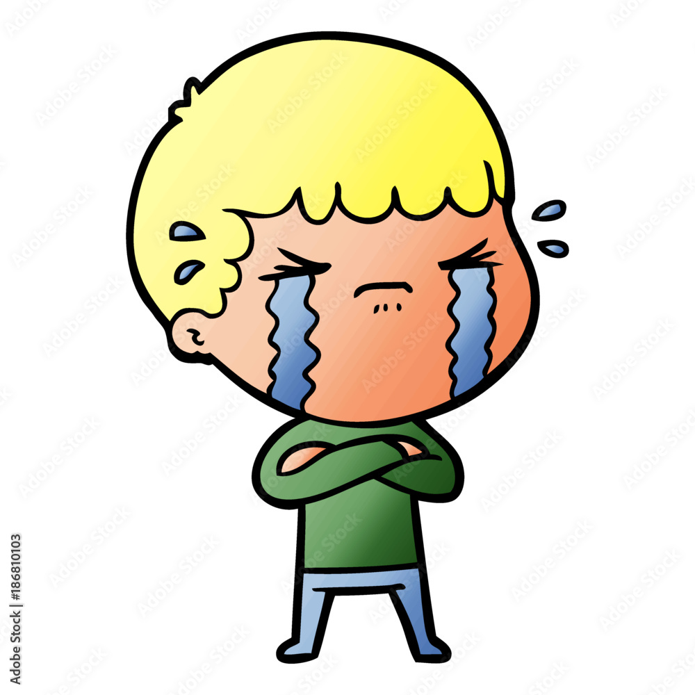 cartoon man crying