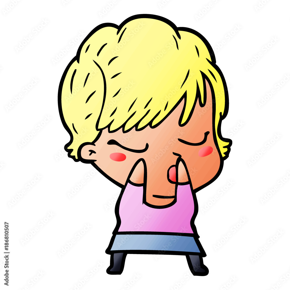 cartoon woman with eyes shut cartoon woman with eyes shut
