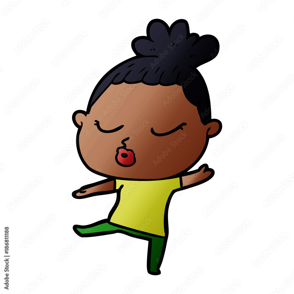 cartoon calm woman cartoon calm woman