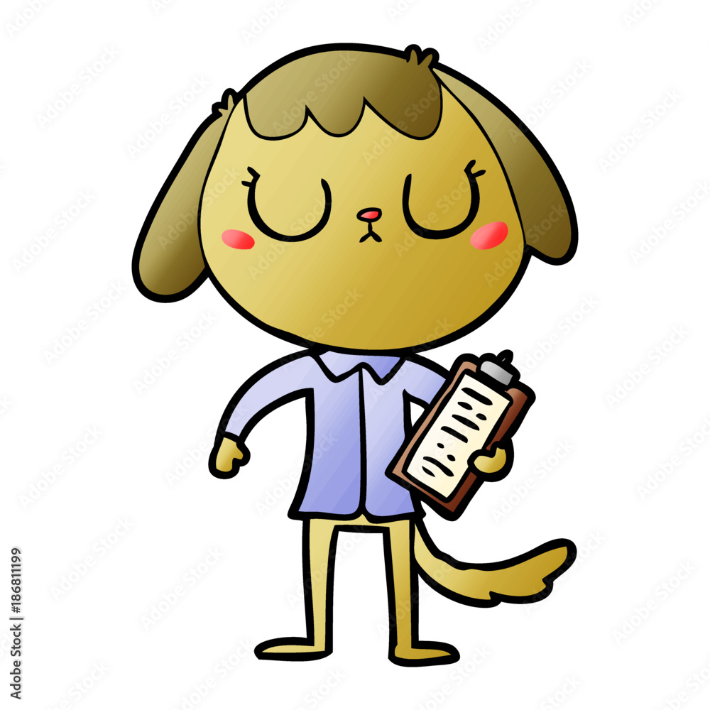 cute cartoon dog wearing office shirt cute cartoon dog wearing office shirt