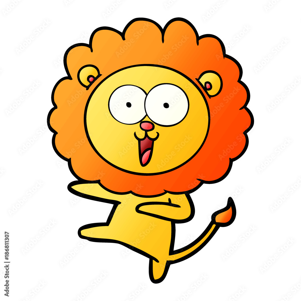 happy cartoon lion happy cartoon lion