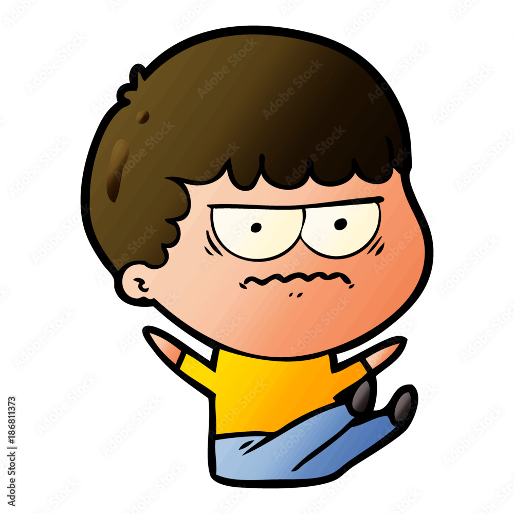 Obraz premium cartoon annoyed man