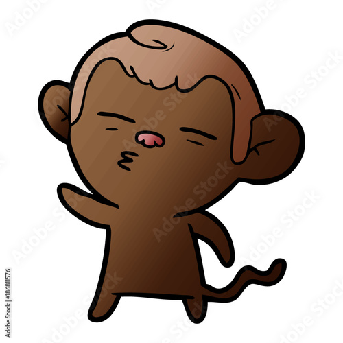 cartoon suspicious monkey